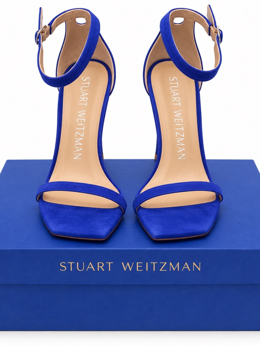 Stuart Weitzman Royal Blue Suede Ankle-Strap Heels